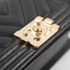 Chanel Small Boy Caviar Chevron Black 2019