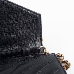Saint Laurent Cassandre Envelope Wallet On Chain Black