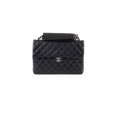 Chanel Vintage Caviar Single Flap Jumbo Black 9 Series