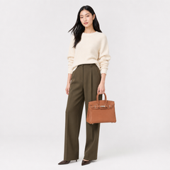 Hermes Birkin 25 Togo Gold PHW K Stamp - AI model shot (asian)