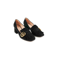 Gucci Marmont Black Suede Heels Size 38
