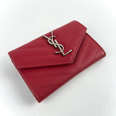 Saint Laurent Matelasse Small Envelope Wallet Red