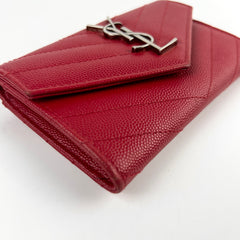 Saint Laurent Matelasse Small Envelope Wallet Red