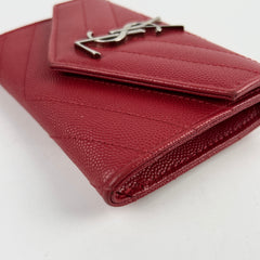 Saint Laurent Matelasse Small Envelope Wallet Red