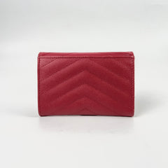 Saint Laurent Matelasse Small Envelope Wallet Red