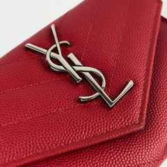 Saint Laurent Matelasse Small Envelope Wallet Red