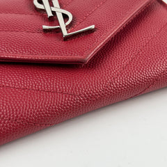 Saint Laurent Matelasse Small Envelope Wallet Red