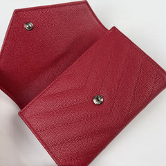 Saint Laurent Matelasse Small Envelope Wallet Red