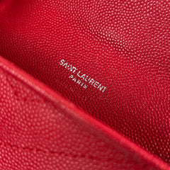 Saint Laurent Matelasse Small Envelope Wallet Red