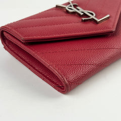 Saint Laurent Matelasse Small Envelope Wallet Red
