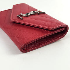 Saint Laurent Matelasse Small Envelope Wallet Red