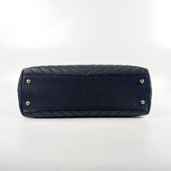 Chanel Coco Handle Chevron Medium Navy - 25 Series