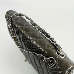 Chanel Patent Small Classic Flap Dark Green 12 Series