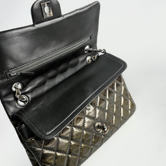 Chanel Patent Small Classic Flap Dark Green 12 Series