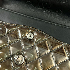 Chanel Patent Small Classic Flap Dark Green 12 Series