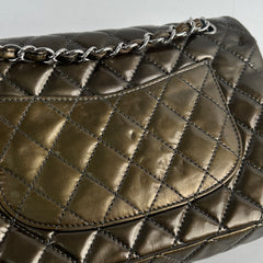 Chanel Patent Small Classic Flap Dark Green 12 Series