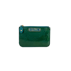 Louis Vuitton Green Pochette Cles Vernis Leather