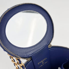 Chanel Blue Tweed Afternoon Tea Top Handle Vanity Case