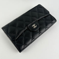 Chanel Long Black Caviar Wallet