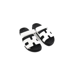 Hermes Chypre Sandals White Calfskin Size 37
