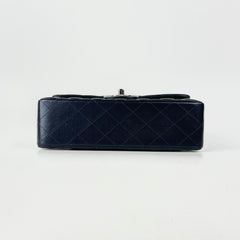 Chanel Small Double Classic Flap Metallic Navy