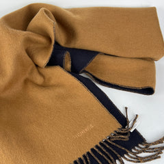 Hermes Reverse Cashmere Scarf Camel/Marine