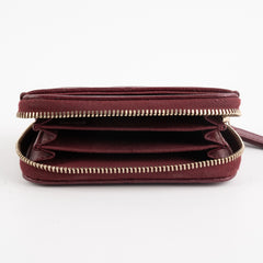 Chanel Zip Compact Wallet Burgundy (Microchip)