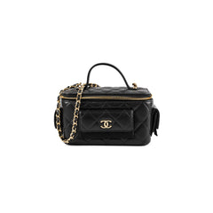 Chanel Caviar Multi Pocket Vanity Black Microchip