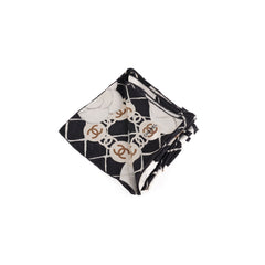 Chanel Silk Scarf Black/White