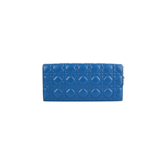 Christian Dior Cannage Lambskin Blue Clutch