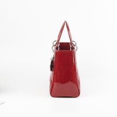 Christian Dior Lady Dior Medium Red Patent
