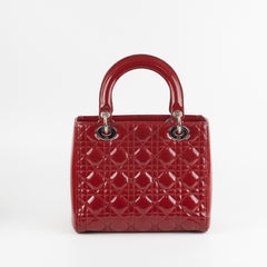 Christian Dior Lady Dior Medium Red Patent