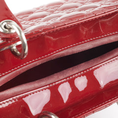 Christian Dior Lady Dior Medium Red Patent