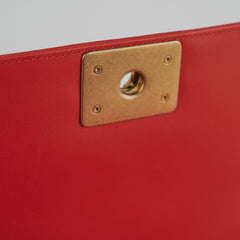 Chanel Old Medium Boy Chevron Lambskin Red/Orange