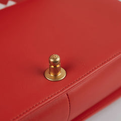 Chanel Old Medium Boy Chevron Lambskin Red/Orange