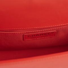 Chanel Old Medium Boy Chevron Lambskin Red/Orange