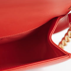 Chanel Old Medium Boy Chevron Lambskin Red/Orange