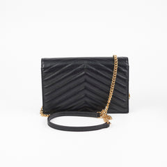 Saint Laurent Cassandre Envelope Wallet On Chain Black WOC