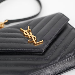 Saint Laurent Cassandre Envelope Wallet On Chain Black WOC