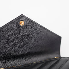 Saint Laurent Cassandre Envelope Wallet On Chain Black WOC