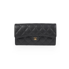 Chanel Long Caviar Black Wallet