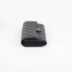 Chanel Long Caviar Black Wallet