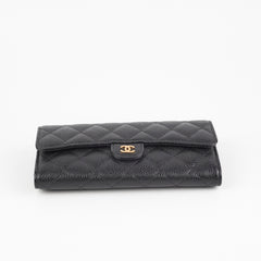 Chanel Long Caviar Black Wallet