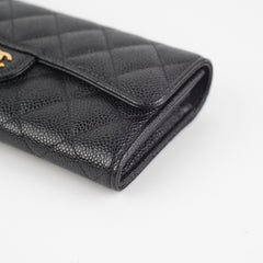 Chanel Long Caviar Black Wallet