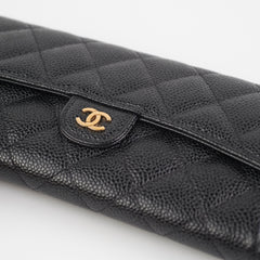 Chanel Long Caviar Black Wallet