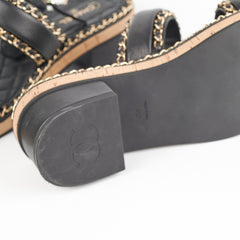 Chanel Black CC Sandals Size 41
