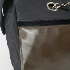 Chanel CC Logo Black Khaki Tote Bag