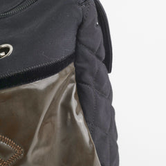 Chanel CC Logo Black Khaki Tote Bag