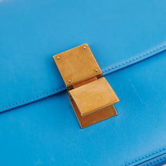 Celine Medium Aqua Blue Box Crossbody Bag