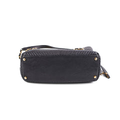 Chanel Surpique Chevron Tote Black